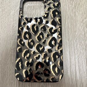 Kate Spade Leopard Print Phone Case - Black and Cream